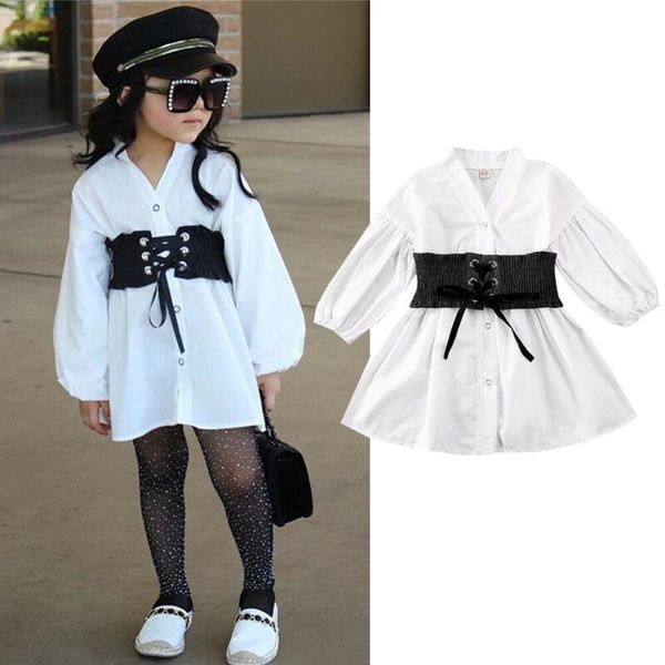 fashion toddler kids baby girl puff sleeve shirt waist dress outfits clothes 1-6y shirts, White;black
fashion toddler kids baby girl puff sleeve shirt waist dress outfits clothes 1-6y shirts, White;black