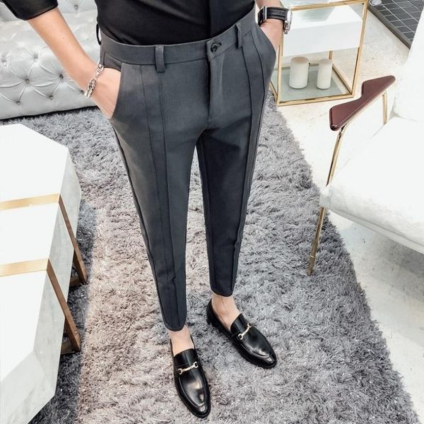 men's wool & blends summer thin style drop small trousers men's capris slim fit casual pants korean trend versatile suit, Black
men's wool & blends summer thin style drop small trousers men's capris slim fit casual pants korean trend versatile suit, Black