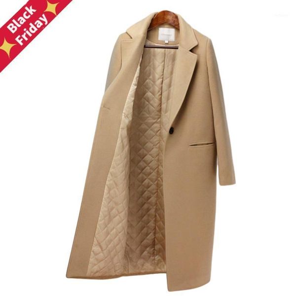 winter coat women arrival fashion cashmere wool outerwear female long thickening warm woolen overcoat trench women's & blends, Black
winter coat women arrival fashion cashmere wool outerwear female long thickening warm woolen overcoat trench women's & blends, Black