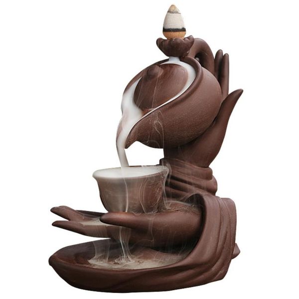 1pc hand incense burner ceramic backflow holder vintage adornment fragrance lamps
1pc hand incense burner ceramic backflow holder vintage adornment fragrance lamps