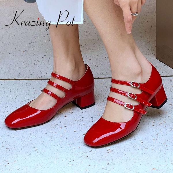krazing pot patent leather round toe high heels mary janes buckle strap beauty lady daily wear fashion classic women pumps l08 dress shoes, Black
krazing pot patent leather round toe high heels mary janes buckle strap beauty lady daily wear fashion classic women pumps l08 dress shoes, Black
