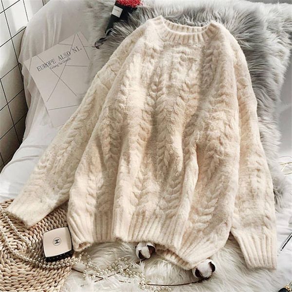 women's sweaters sweater female head round neck loose solid knitted women warm autumn winter pullover streetwears girl, White;black
women's sweaters sweater female head round neck loose solid knitted women warm autumn winter pullover streetwears girl, White;black