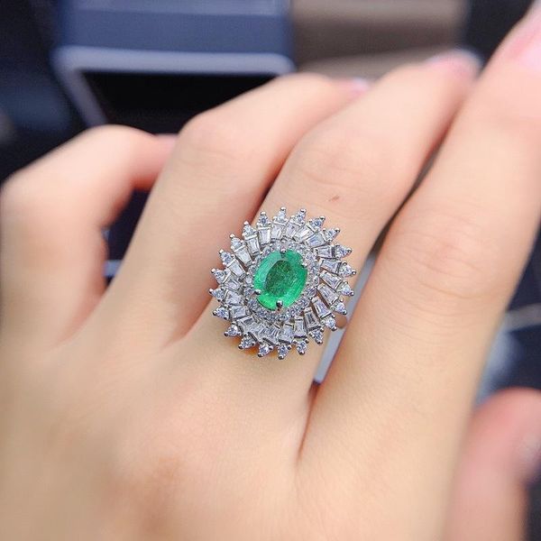 cluster rings fine natural emerald ring 925 silver lady gift simple birthday present wedding 6*8mm, Golden;silver
cluster rings fine natural emerald ring 925 silver lady gift simple birthday present wedding 6*8mm, Golden;silver