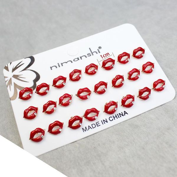 pairs/set cute enamel red lips crystal stud earrings sets for women girls kids fashion small earring jewelry, Golden;silver
pairs/set cute enamel red lips crystal stud earrings sets for women girls kids fashion small earring jewelry, Golden;silver