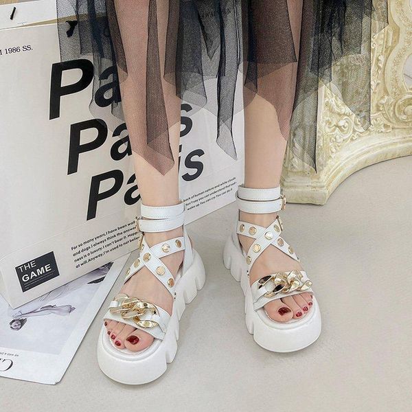 sandals gladiator platform women metal chain thick sole ankle strap summer fashion open toe narrow band, Black
sandals gladiator platform women metal chain thick sole ankle strap summer fashion open toe narrow band, Black