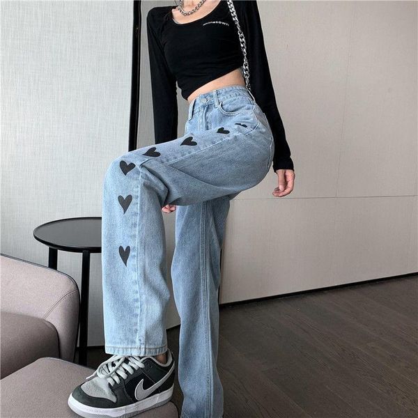 women's jeans women heart embroidery high waist wide leg loose long pants vintage casual straight denim trousers streetwear, Blue
women's jeans women heart embroidery high waist wide leg loose long pants vintage casual straight denim trousers streetwear, Blue