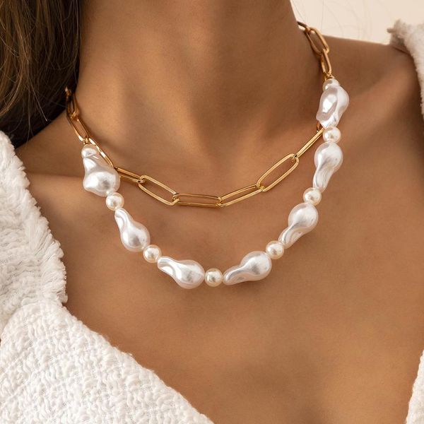 pendant necklaces punk hip hop baroque pearl necklace for women layered wedding choker collier fashion jewelry 2021 female, Silver
pendant necklaces punk hip hop baroque pearl necklace for women layered wedding choker collier fashion jewelry 2021 female, Silver