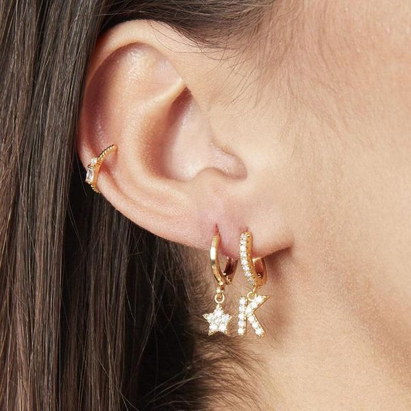 dangle & chandelier 1pc 2021 trend fashion cute earrings for women golden zircon initial 26 english letter earring hoop aesthetic charm jewe, Silver
dangle & chandelier 1pc 2021 trend fashion cute earrings for women golden zircon initial 26 english letter earring hoop aesthetic charm jewe, Silver