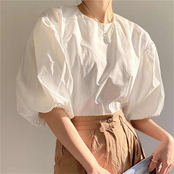 women's knits & tees summer puff sleeves solid all match pullovers blouses fashion femme casual new sweet thin s, White
women's knits & tees summer puff sleeves solid all match pullovers blouses fashion femme casual new sweet thin s, White