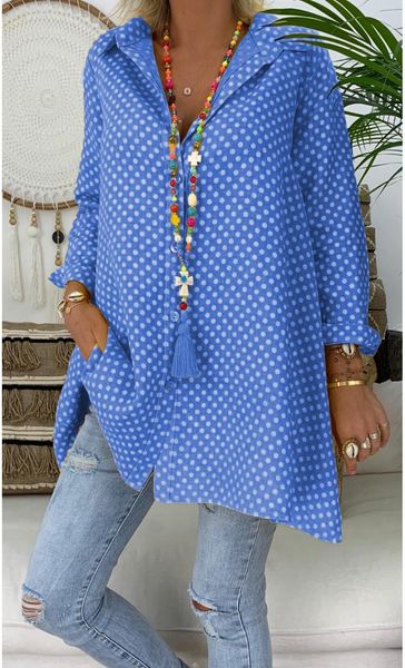 women's blouses & shirts fashion womens and 5xl women chic polka dot long sleeve turn-down collar button office lady loose blouse, White
women's blouses & shirts fashion womens and 5xl women chic polka dot long sleeve turn-down collar button office lady loose blouse, White