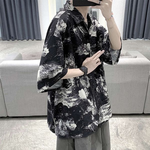men's casual shirts shirtsummer flower dark wind tie dye black ice silk short sleeve loose couple shirt man ff7a, White;black
men's casual shirts shirtsummer flower dark wind tie dye black ice silk short sleeve loose couple shirt man ff7a, White;black
