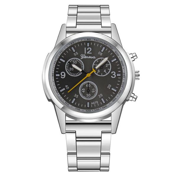 wristwatches geneva men's wrist watch business silver stainless steel strap casual three-eye digital quartz men, Slivery;brown
wristwatches geneva men's wrist watch business silver stainless steel strap casual three-eye digital quartz men, Slivery;brown
