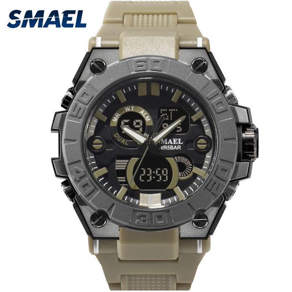 wristwatches relogio masculino 2021 watch men brand 2 time military electronic watches chronograph men's digital quartz sport satch, Slivery;brown
wristwatches relogio masculino 2021 watch men brand 2 time military electronic watches chronograph men's digital quartz sport satch, Slivery;brown