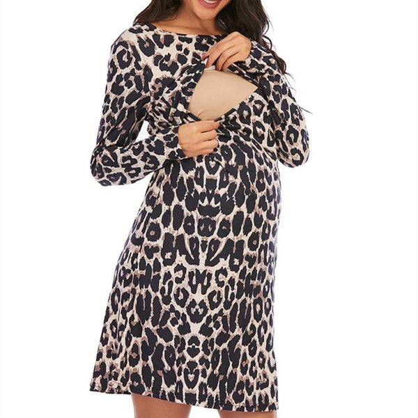 maternity dresses autumn pregnant women skirt leopard print woman clothing lactation nursing breastfeeding clothes, White
maternity dresses autumn pregnant women skirt leopard print woman clothing lactation nursing breastfeeding clothes, White