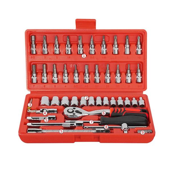professional hand tool sets auto repair tools 46 pieces ratchet torque wrench combination kit 1/4 inch socket
professional hand tool sets auto repair tools 46 pieces ratchet torque wrench combination kit 1/4 inch socket
