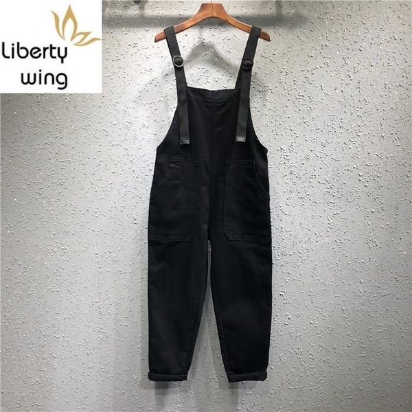 women's jeans spring summer stretch black denim overalls women loose fit ankle-length harem pants casual pockets jumpsuit female, Blue
women's jeans spring summer stretch black denim overalls women loose fit ankle-length harem pants casual pockets jumpsuit female, Blue