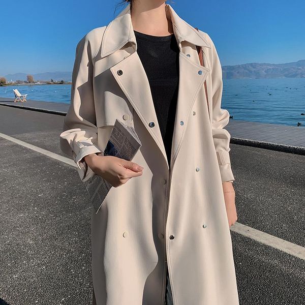 women's trench coats autumn coat korean style windbreaker fashion for women slim elegant long button boho, Tan;black
women's trench coats autumn coat korean style windbreaker fashion for women slim elegant long button boho, Tan;black