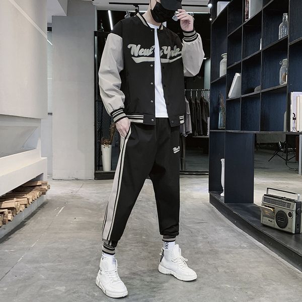 tracksuits 2021 spring and autumn leisure sports set men's trend jacket pants cardigan korean baseball suit, Gray
tracksuits 2021 spring and autumn leisure sports set men's trend jacket pants cardigan korean baseball suit, Gray