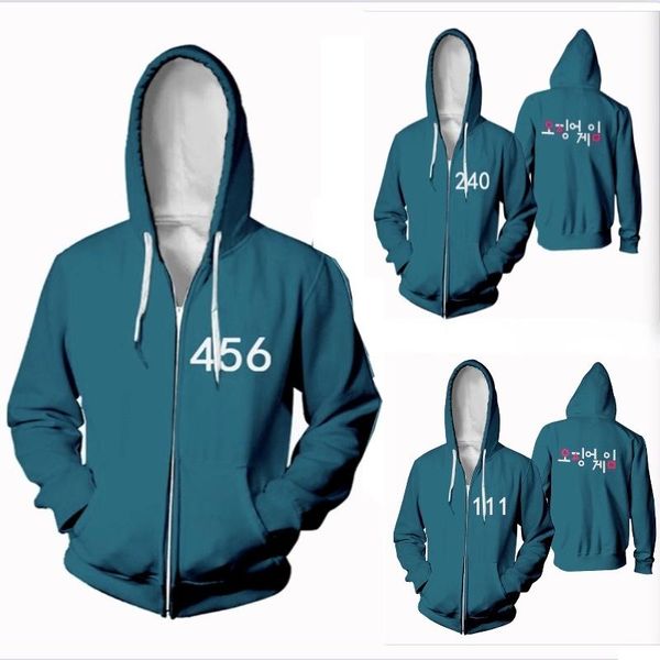 men's hoodies & sweatshirts 2021 korean tv squid game jackets cheng qixun no.456 cosplay costumes zipper hooded hoodie for women men cl, Black
men's hoodies & sweatshirts 2021 korean tv squid game jackets cheng qixun no.456 cosplay costumes zipper hooded hoodie for women men cl, Black