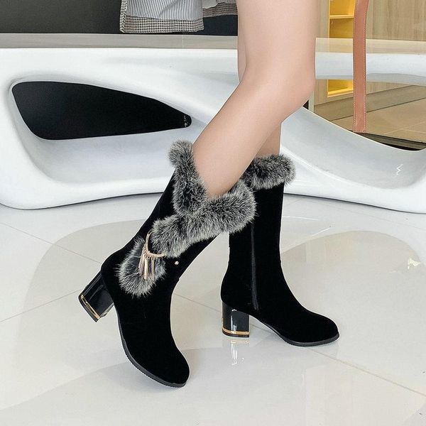 boots 2021 autumn winter women round toe zip ladies shoes female flock black mid calf plus size 34-46
boots 2021 autumn winter women round toe zip ladies shoes female flock black mid calf plus size 34-46