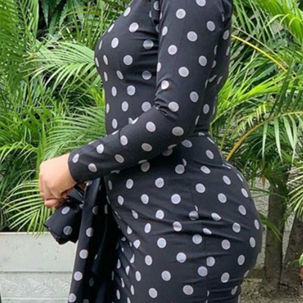 dress women in black gowns printed polka dots off a shoulder drooled shreds long sleeve skinny bodycon elegant african women's fashions, Black;gray
dress women in black gowns printed polka dots off a shoulder drooled shreds long sleeve skinny bodycon elegant african women's fashions, Black;gray