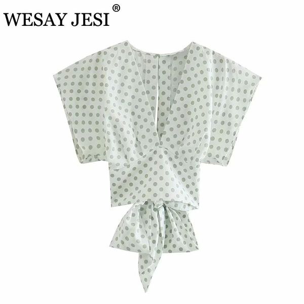 women's blouses & shirts wesay jesi clothing 2021 traf and female short sleeve polka dot print shirt vintage v-neck casual, White
women's blouses & shirts wesay jesi clothing 2021 traf and female short sleeve polka dot print shirt vintage v-neck casual, White