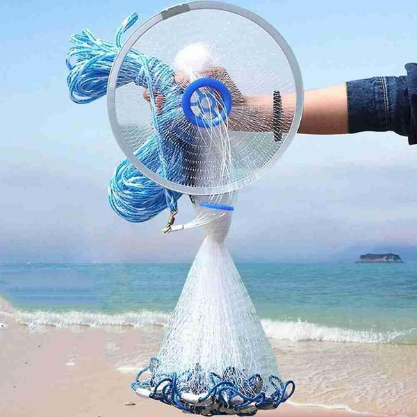 fishing accessories 15m/240cm diameter hand throw net nylon spinning bait settler blue/white
fishing accessories 15m/240cm diameter hand throw net nylon spinning bait settler blue/white