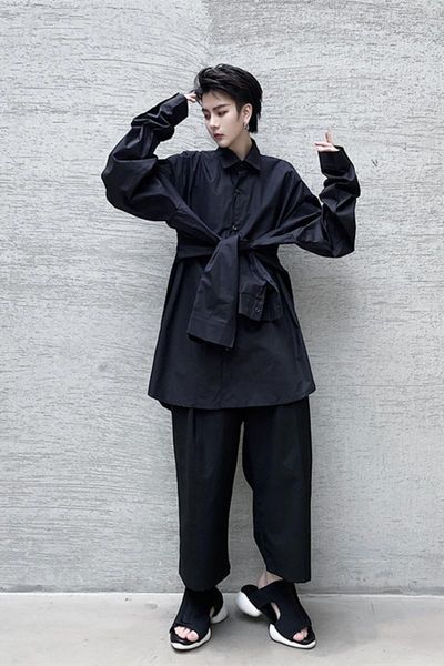 men's casual shirts men 4 long sleeves loose shirt male women japan korea streetwear hip hop black white clothing, White;black
men's casual shirts men 4 long sleeves loose shirt male women japan korea streetwear hip hop black white clothing, White;black