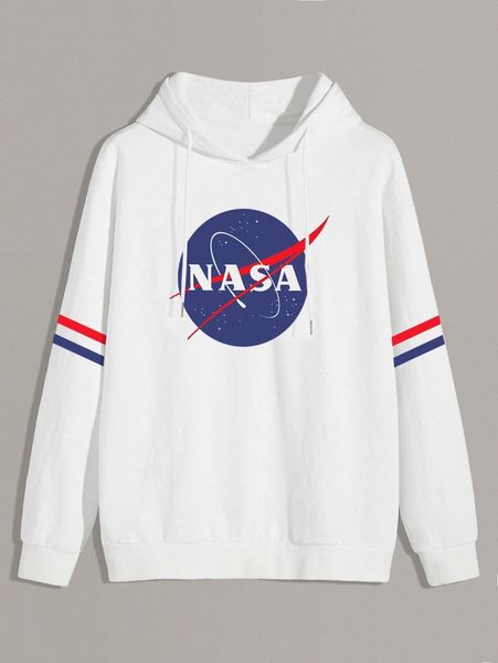 men letter graphic striped hoodie z6mh#, Black