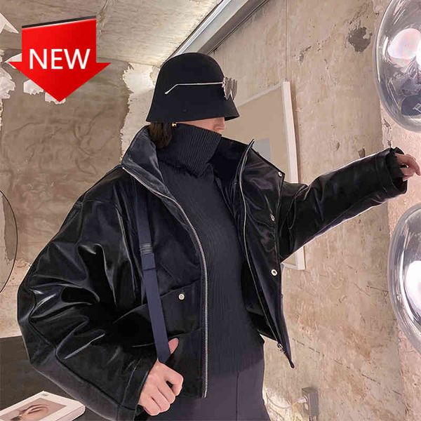 short-sized soft garments of the jackets for women zip up women's patent leather jacket reflective sleeve, Black
short-sized soft garments of the jackets for women zip up women's patent leather jacket reflective sleeve, Black