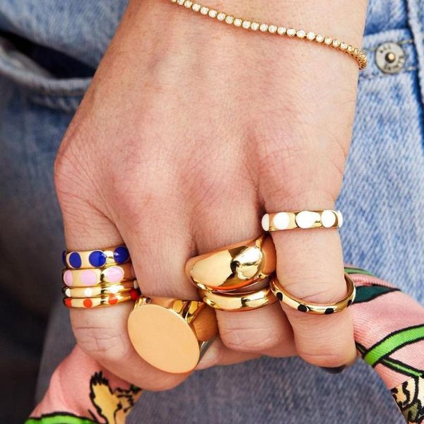 cluster rings 2021 trendy chunky gold for women minimalist stackable colorful round finger ring fashion jewelry gift, Golden;silver
cluster rings 2021 trendy chunky gold for women minimalist stackable colorful round finger ring fashion jewelry gift, Golden;silver
