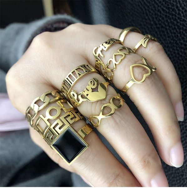 3pcs stainless steel geometric rings set 2022 trend fashion love heart hollow chain finger ring for women party wedding jewelry, Silver
3pcs stainless steel geometric rings set 2022 trend fashion love heart hollow chain finger ring for women party wedding jewelry, Silver