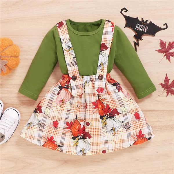 clothing sets 2pcs toddler outfits solid color o-neck long sleeves t-shirt + pumpkin print suspenders skirt for girls green, White
clothing sets 2pcs toddler outfits solid color o-neck long sleeves t-shirt + pumpkin print suspenders skirt for girls green, White