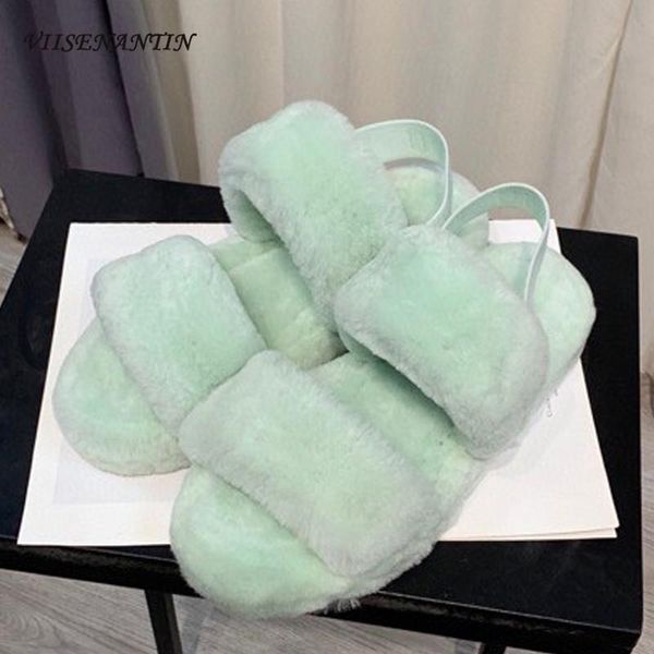 women cute flat-soled comfortable soft fashionable all-match plush fury slippers autumn winter pure wool shoes green, Black
women cute flat-soled comfortable soft fashionable all-match plush fury slippers autumn winter pure wool shoes green, Black
