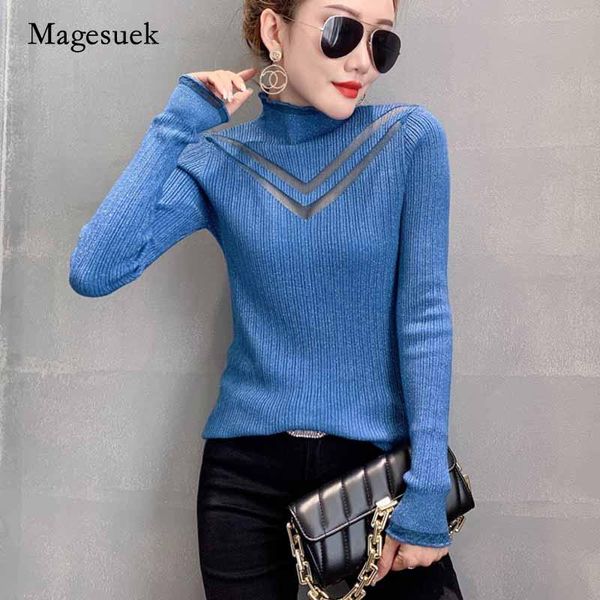 women's sweaters autumn pullover half high neck bright silk bottoming sweater hollow mesh stitching knitted jumper for women 11245, White;black
women's sweaters autumn pullover half high neck bright silk bottoming sweater hollow mesh stitching knitted jumper for women 11245, White;black