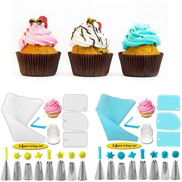 14pcs set icing piping nozzles pastry bag scraper flower cream tips converter baking cup diy cake decorating tools &
14pcs set icing piping nozzles pastry bag scraper flower cream tips converter baking cup diy cake decorating tools &