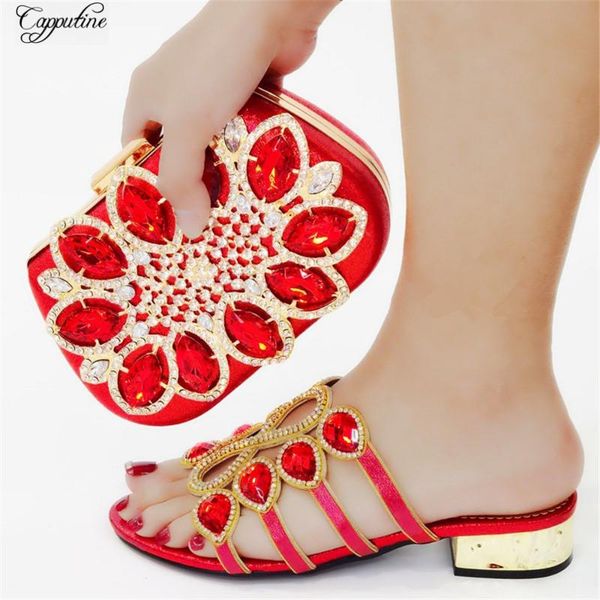 dress shoes red color african women and bag set decorated with rhinestone italian slippers purse handbag sandals cr0730 heels 3cm, Black
dress shoes red color african women and bag set decorated with rhinestone italian slippers purse handbag sandals cr0730 heels 3cm, Black