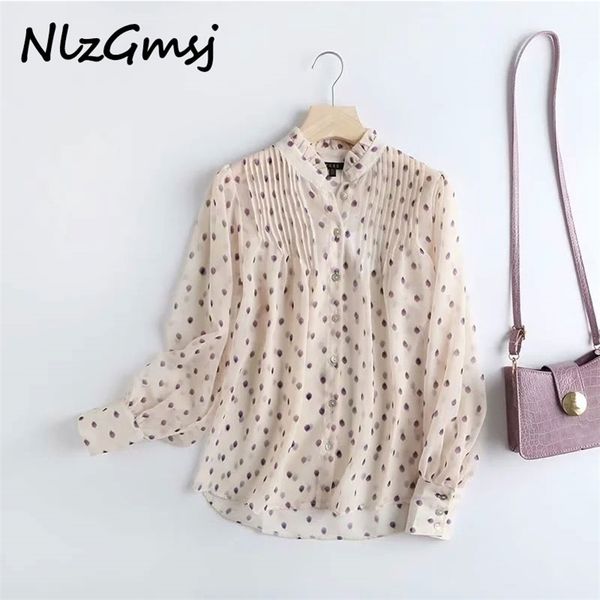 women pleated print chiffion shirt blouse long sleeve chic female casual loose 210628, White
women pleated print chiffion shirt blouse long sleeve chic female casual loose 210628, White