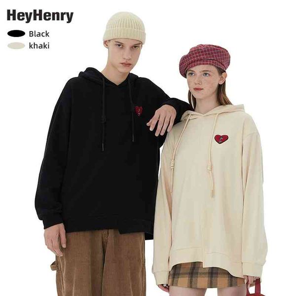 henry embroidered irregular love sweater men's and women's loose hooded student long sleeve pullover top, Black
henry embroidered irregular love sweater men's and women's loose hooded student long sleeve pullover top, Black