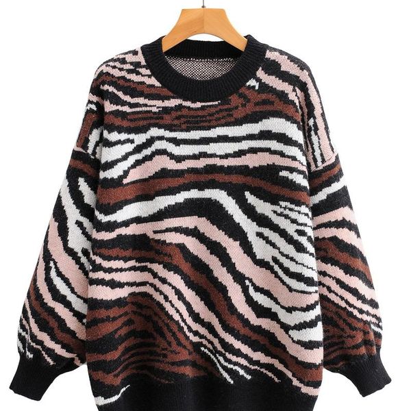 women's sweaters fall 2021 european and american animal jacquard loose casual round neck knitted pullover ff-199, White;black
women's sweaters fall 2021 european and american animal jacquard loose casual round neck knitted pullover ff-199, White;black