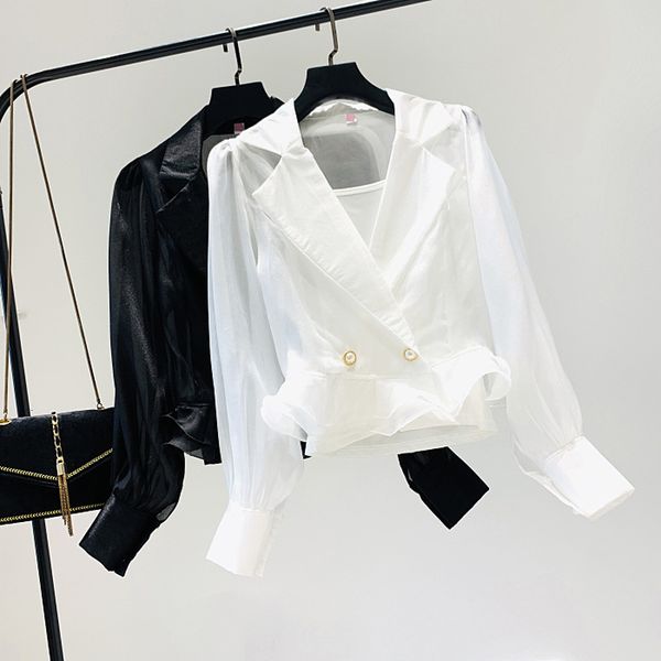 suits women shirts white blouse lady notched collar double breasted blazer blouses temperament slim shirt blusas, White;black
suits women shirts white blouse lady notched collar double breasted blazer blouses temperament slim shirt blusas, White;black