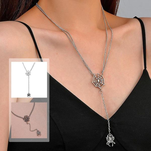 pendant necklaces punk spider necklace goth halloween spooky stainless steel chain antique alloy charms chocker jewelry gift accessorie, Silver
pendant necklaces punk spider necklace goth halloween spooky stainless steel chain antique alloy charms chocker jewelry gift accessorie, Silver