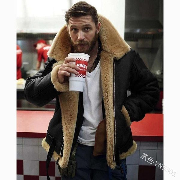 men's wool & blends 2021 european and american leather fur coat contrast color jacket autumn winter zipper, Black
men's wool & blends 2021 european and american leather fur coat contrast color jacket autumn winter zipper, Black