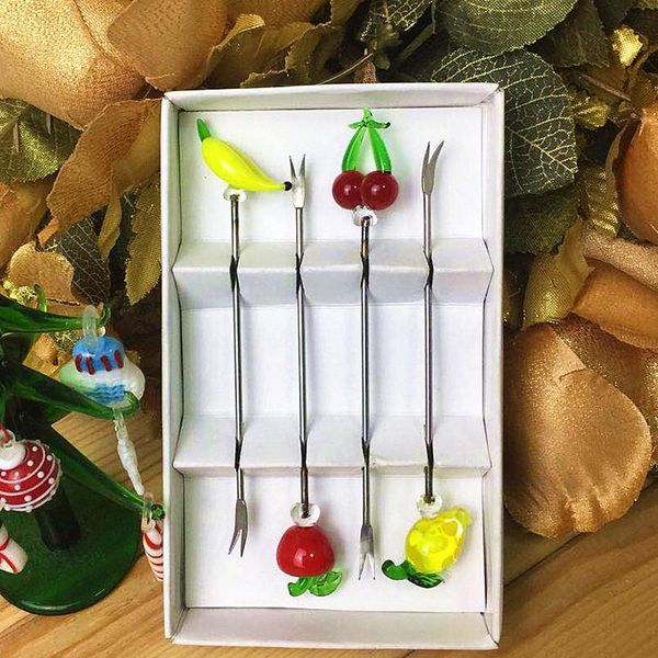 forks custom cute handmade murano glass apple/banana/cherry/pear miniature tableware stainless steel fruit fork set cake dessert stick
forks custom cute handmade murano glass apple/banana/cherry/pear miniature tableware stainless steel fruit fork set cake dessert stick