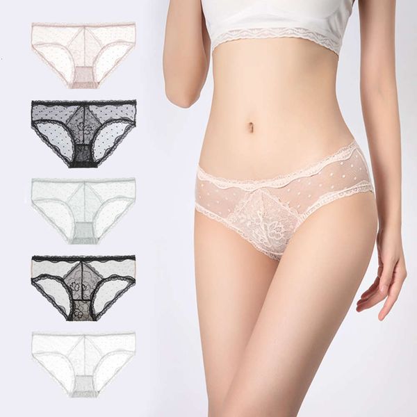 and girls' thin transparent cotton crotch triangular pants women's pure color white medium low waist lace mesh, Black;white
and girls' thin transparent cotton crotch triangular pants women's pure color white medium low waist lace mesh, Black;white