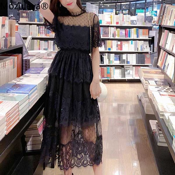 mozuleva summer drill strawberry dress women sweet long flare sleeve o-neck lace-up sheer mesh holiday pink lady dress 210706, Black;gray
mozuleva summer drill strawberry dress women sweet long flare sleeve o-neck lace-up sheer mesh holiday pink lady dress 210706, Black;gray