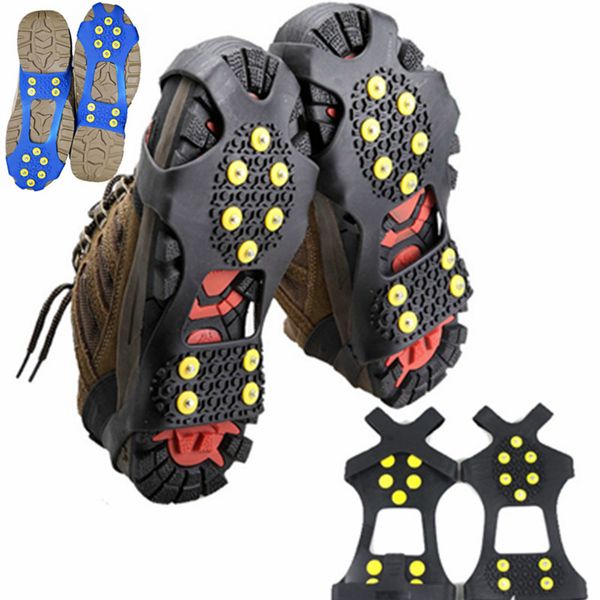 non-slip over shoe snow & ice cleats grips anti-slip studded ice traction shoe covers spike crampons cleats size s /m/ l/xl 
non-slip over shoe snow & ice cleats grips anti-slip studded ice traction shoe covers spike crampons cleats size s /m/ l/xl