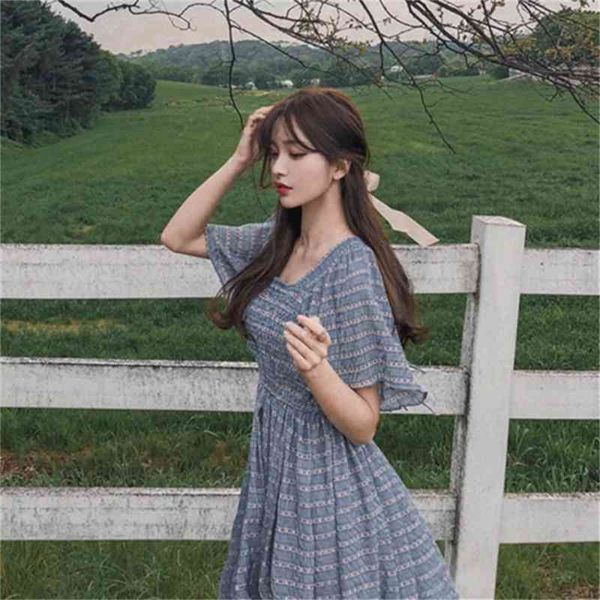 square collar plus size summer dress girls boho party female vintage print long short sleeve women es robe vestido 210423, Black;gray 
square collar plus size summer dress girls boho party female vintage print long short sleeve women es robe vestido 210423, Black;gray