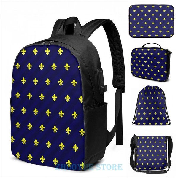 backpack funny graphic print fleur de lys gold blue usb charge men school bags women cosmetic bag travel laptop
backpack funny graphic print fleur de lys gold blue usb charge men school bags women cosmetic bag travel laptop