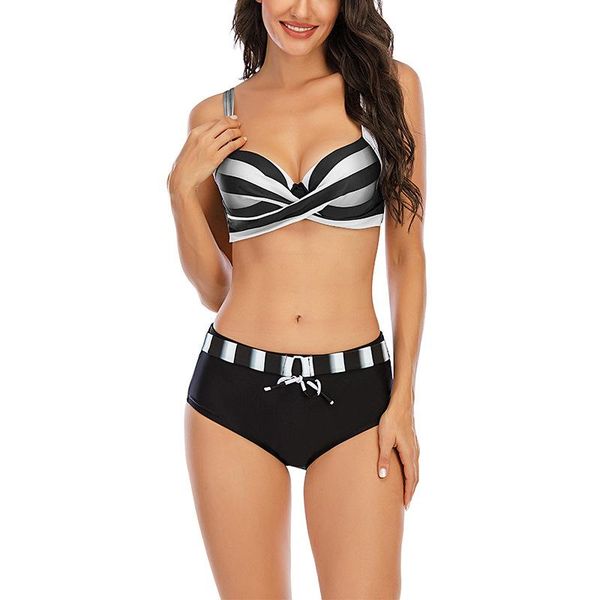 women's swimwear 2021 swimsuit boxer shorts striped bikini ladies beach wholesale high waisted women, White;black
women's swimwear 2021 swimsuit boxer shorts striped bikini ladies beach wholesale high waisted women, White;black